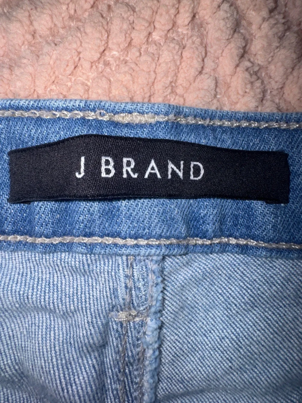 J Brand Ruby High Rise Crop Cigarette Jeans Lace Hem Blue Size 29